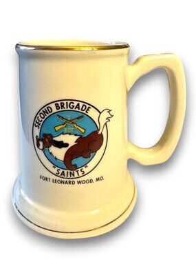 Vintage US Army Second Brigade Saints Fort Leonard Wood Missouri Ceramic Stein M